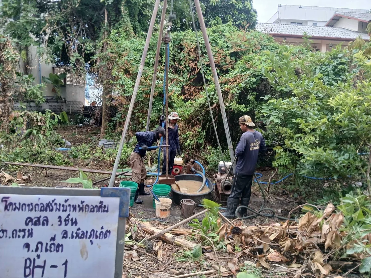 Soil boring in a constrained project area